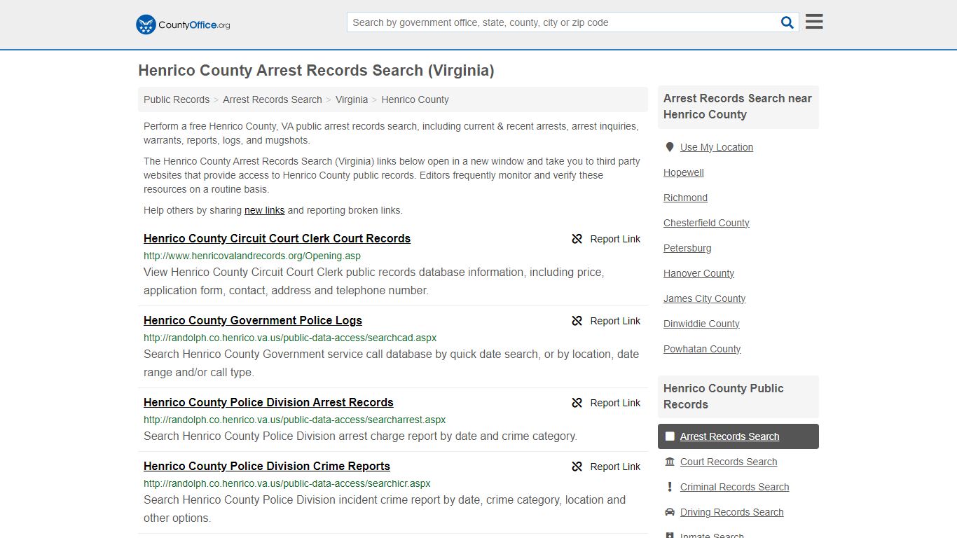 Arrest Records Search - Henrico County, VA (Arrests & Mugshots)